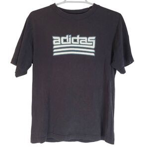 Adidas Crew Text Logo Short Sleeve Cotton Graphic T-shirt‎ Black Large